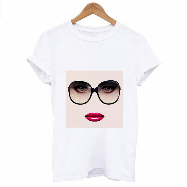 Kaizens Glasses New summer white T-shirt